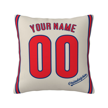 Custom Philadelphia Phillies Pillow Decorative Throw Pillow Case - Print Personalized Football Team Fans Name & Number Birthday Gift Football Pillows