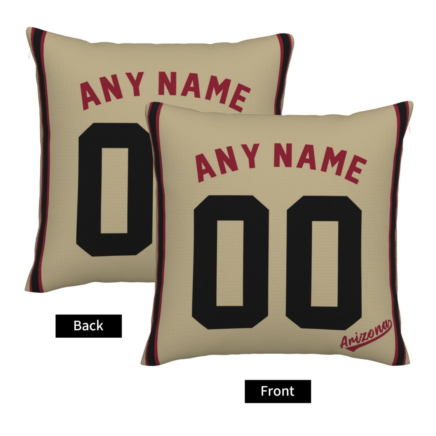 Custom A.Diamondbacks Gold Pillow Decorative Throw Pillow Case - Print Personalized Football Team Fans Name & Number Birthday Gift Football Pillows