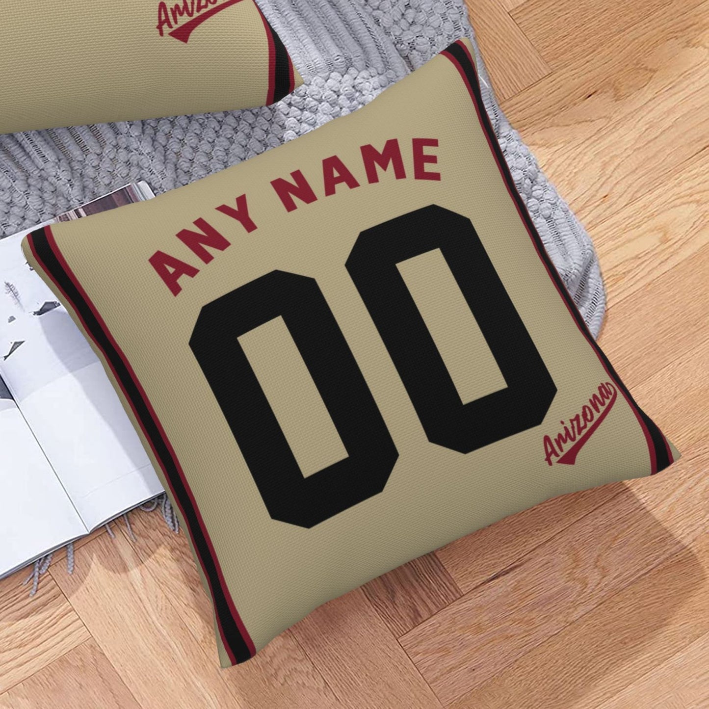 Custom A.Diamondbacks Gold Pillow Decorative Throw Pillow Case - Print Personalized Football Team Fans Name & Number Birthday Gift Football Pillows
