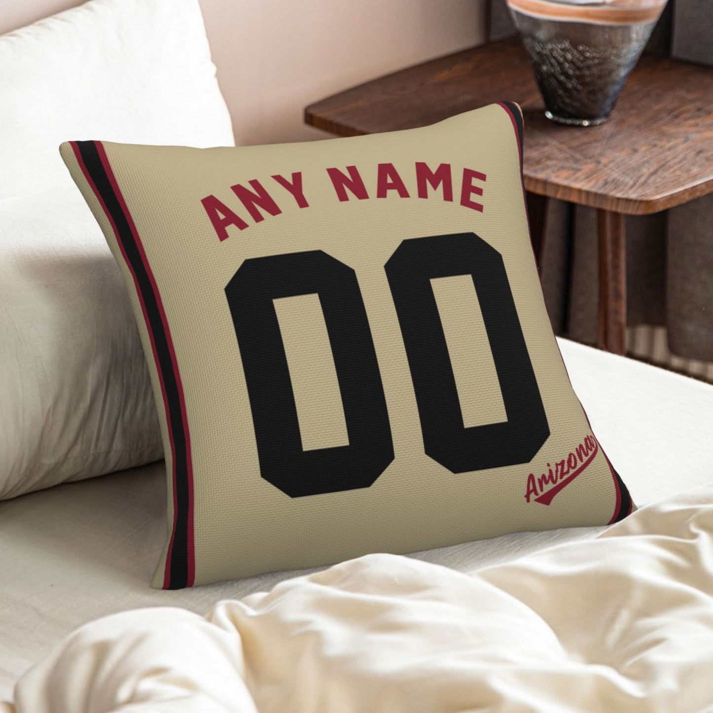 Custom A.Diamondbacks Gold Pillow Decorative Throw Pillow Case - Print Personalized Football Team Fans Name & Number Birthday Gift Football Pillows