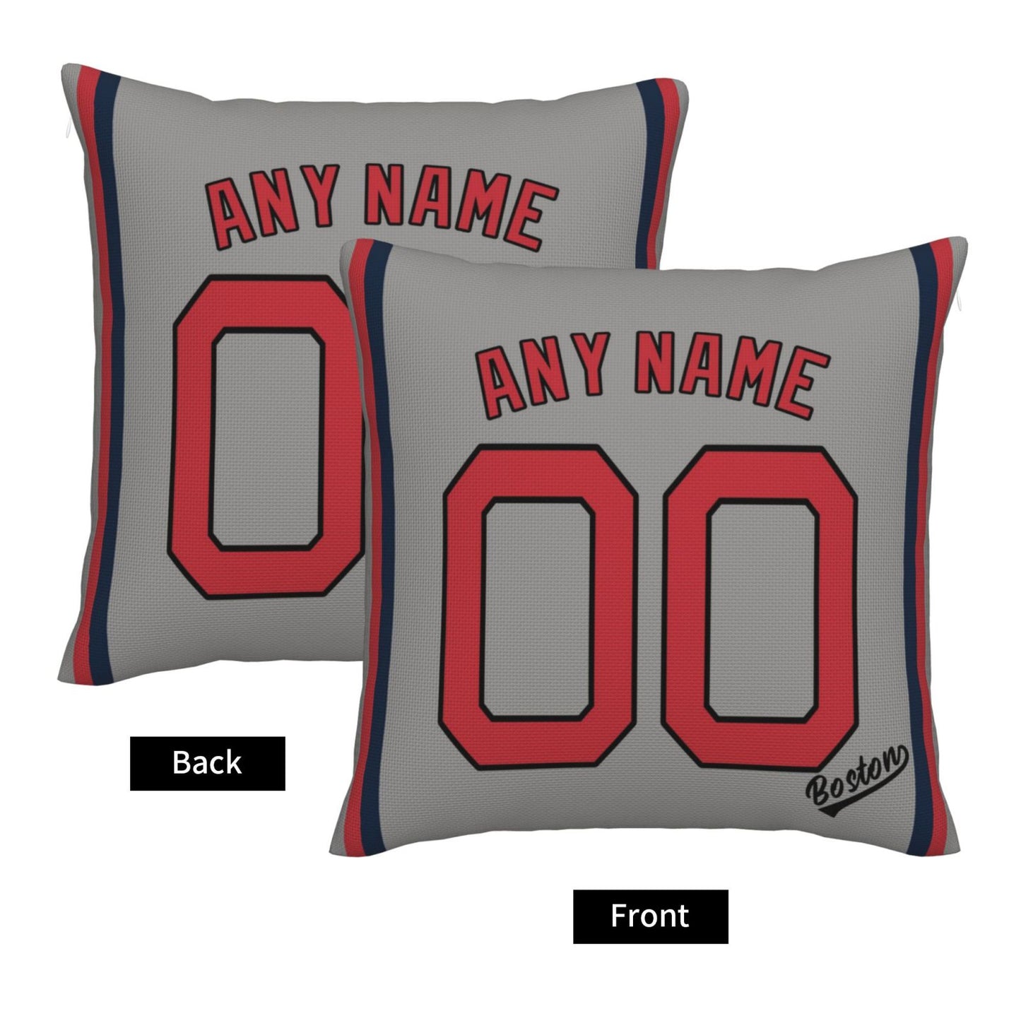 Custom Boston Red Sox Pillow Decorative Throw Pillow Case - Print Personalized Football Team Fans Name & Number Birthday Gift Football Pillows