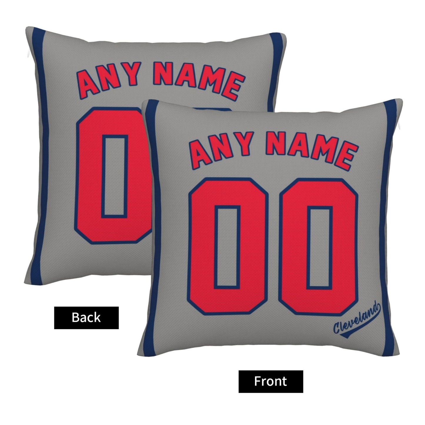 Custom Cleveland Guardians Pillow Decorative Throw Pillow Case - Print Personalized Football Team Fans Name & Number Birthday Gift Football Pillows