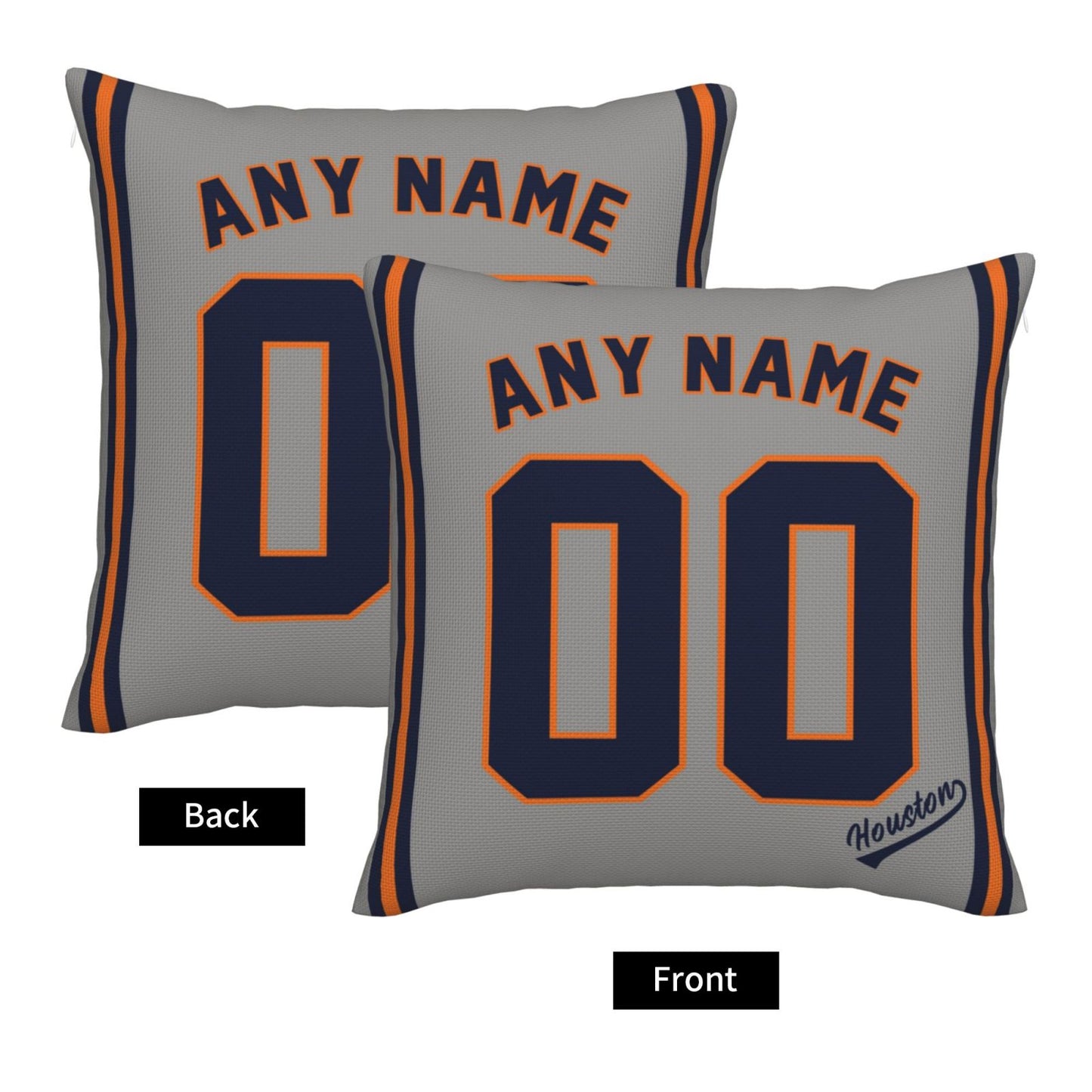Custom Houston Astros Pillow Decorative Throw Pillow Case - Print Personalized Football Team Fans Name & Number Birthday Gift Football Pillows