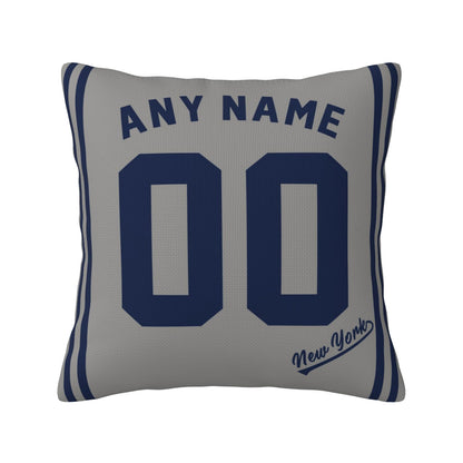 Custom New York Yankees Pillow Decorative Throw Pillow Case - Print Personalized Football Team Fans Name & Number Birthday Gift Football Pillows
