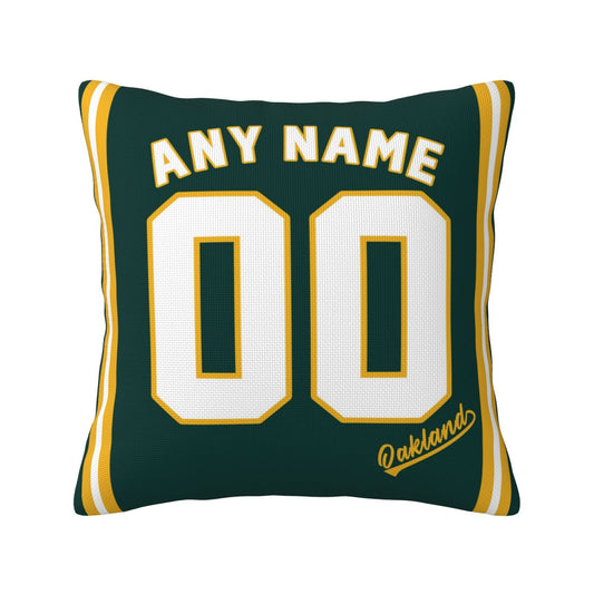 Custom Oakland Athletics Pillow Decorative Throw Pillow Case - Print Personalized Football Team Fans Name & Number Birthday Gift Football Pillows