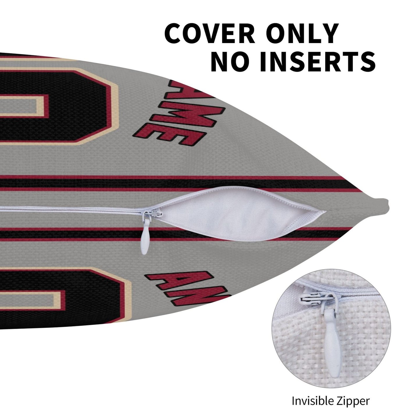 Custom A.Diamondbacks Grey Pillow Decorative Throw Pillow Case - Print Personalized Football Team Fans Name & Number Birthday Gift Football Pillows