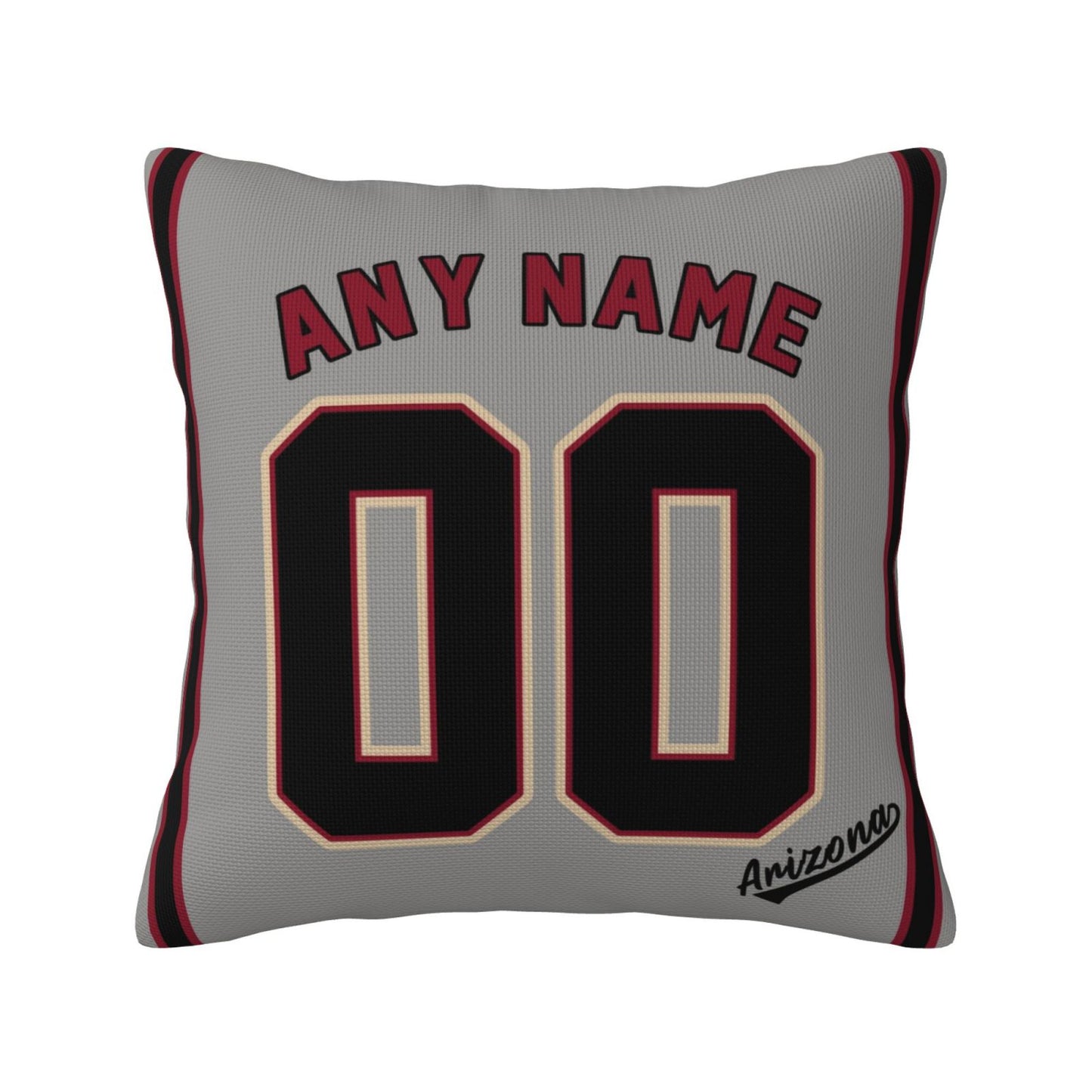 Custom A.Diamondbacks Grey Pillow Decorative Throw Pillow Case - Print Personalized Football Team Fans Name & Number Birthday Gift Football Pillows