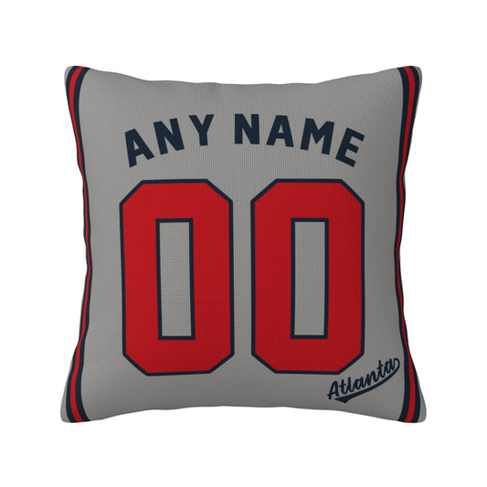 Custom Atlanta Braves Pillow Decorative Throw Pillow Case - Print Personalized Football Team Fans Name & Number Birthday Gift Football Pillows