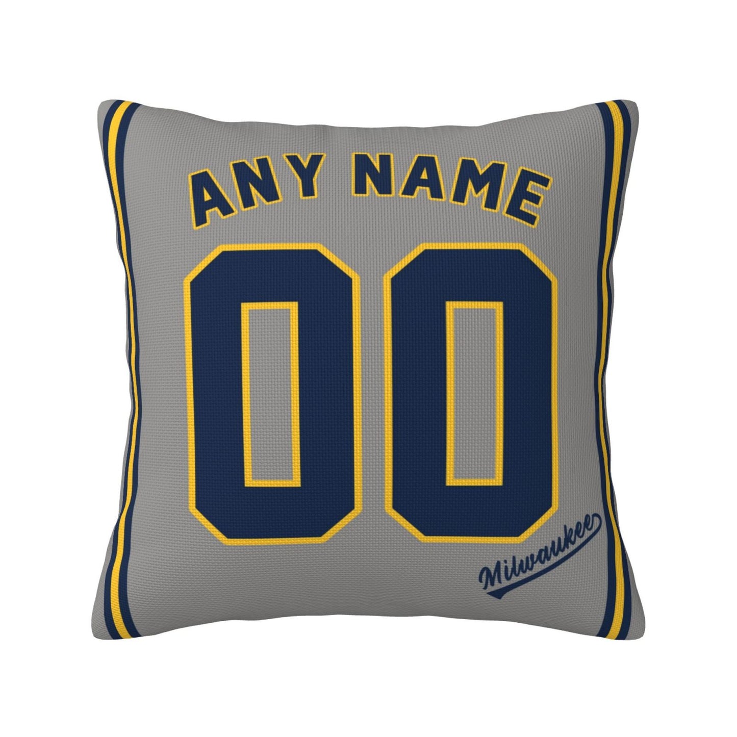 Custom Milwaukee Brewers Pillow Decorative Throw Pillow Case - Print Personalized Football Team Fans Name & Number Birthday Gift Football Pillows