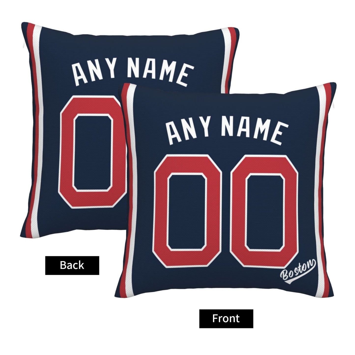 Custom Boston Red Sox Pillow Decorative Throw Pillow Case - Print Personalized Football Team Fans Name & Number Birthday Gift Football Pillows