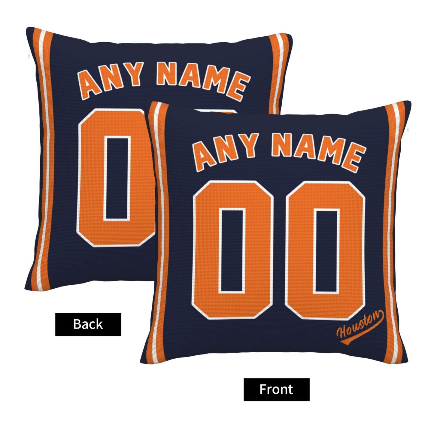 Custom Houston Astros Pillow Decorative Throw Pillow Case - Print Personalized Football Team Fans Name & Number Birthday Gift Football Pillows