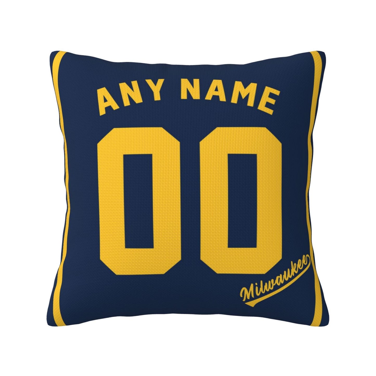 Custom Milwaukee Brewers Pillow Decorative Throw Pillow Case - Print Personalized Football Team Fans Name & Number Birthday Gift Football Pillows