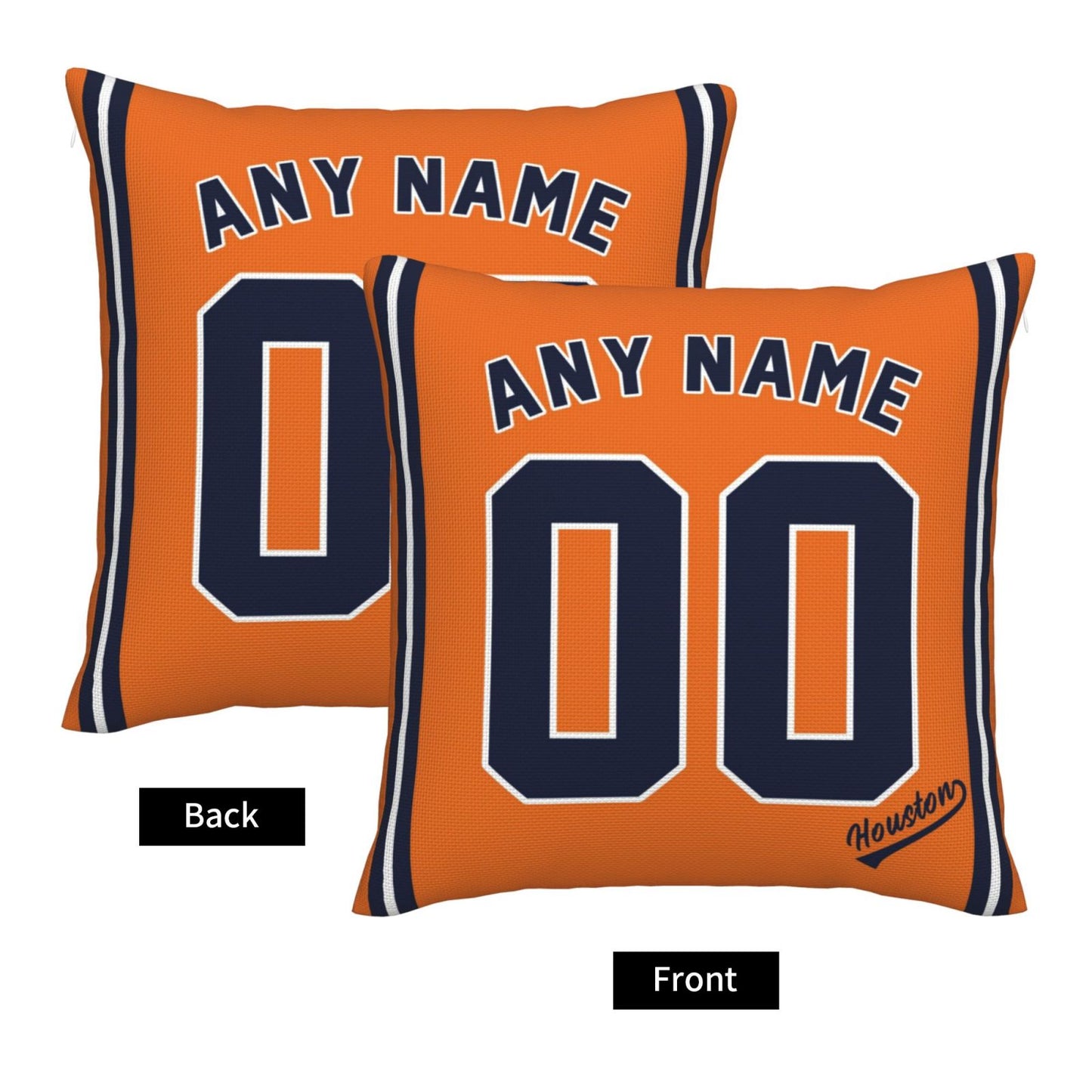 Custom Houston Astros Pillow Decorative Throw Pillow Case - Print Personalized Football Team Fans Name & Number Birthday Gift Football Pillows