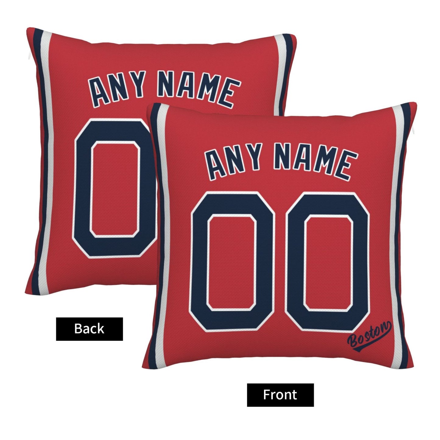 Custom Boston Red Sox Pillow Decorative Throw Pillow Case - Print Personalized Football Team Fans Name & Number Birthday Gift Football Pillows
