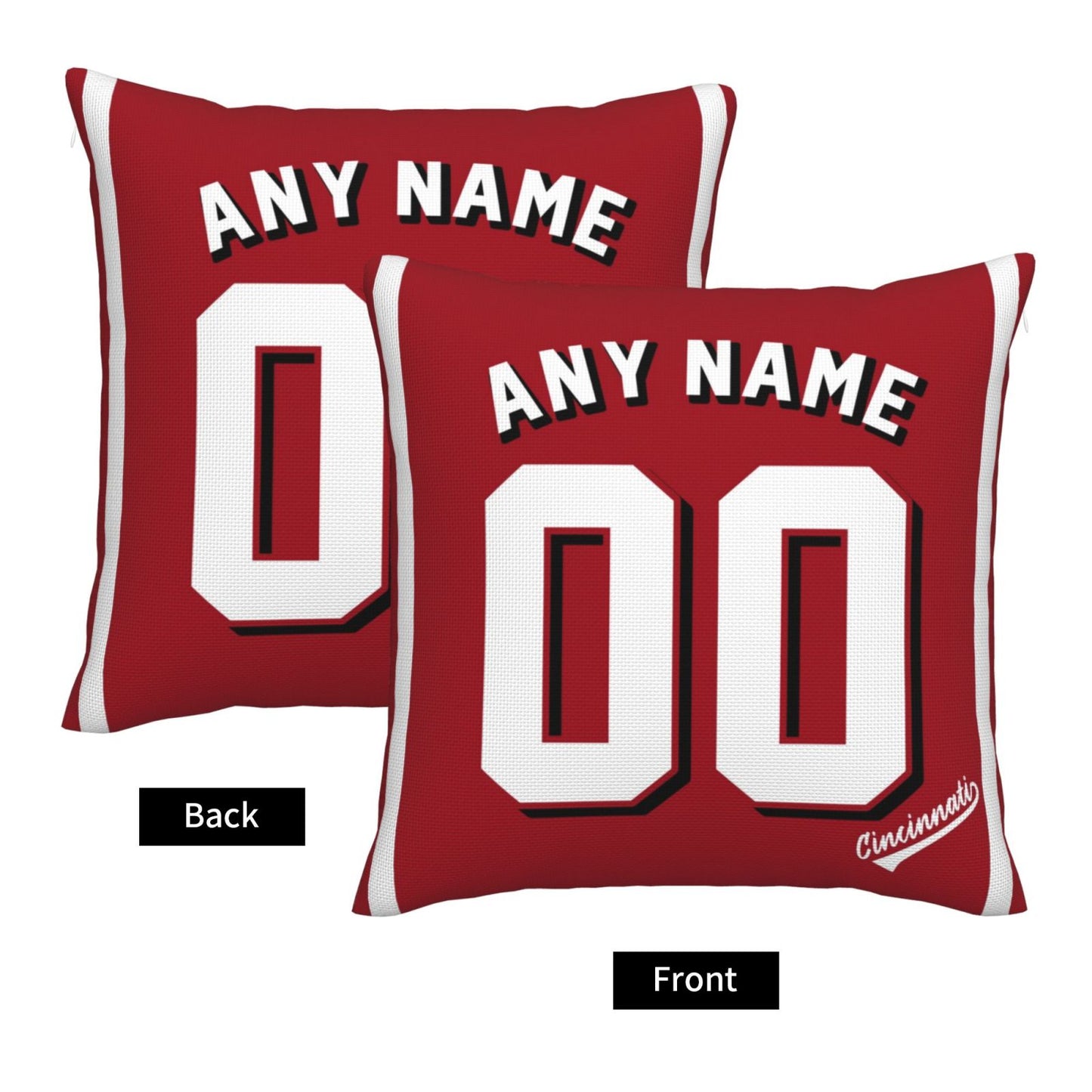 Custom Cincinnati Reds Pillow Decorative Throw Pillow Case - Print Personalized Football Team Fans Name & Number Birthday Gift Football Pillows