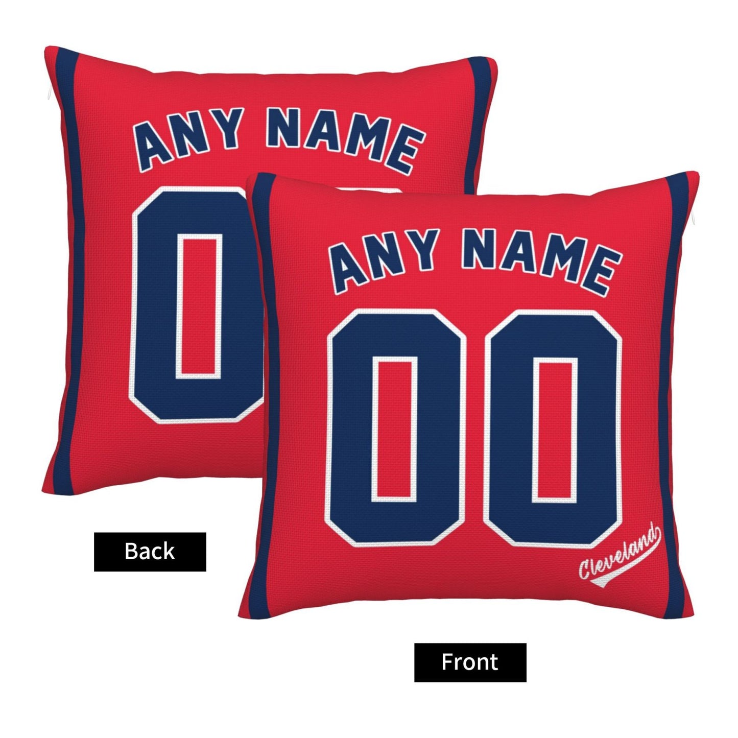 Custom Cleveland Guardians Pillow Decorative Throw Pillow Case - Print Personalized Football Team Fans Name & Number Birthday Gift Football Pillows