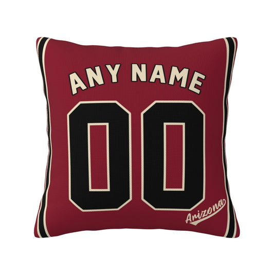 Custom A.Diamondbacks Red Pillow Decorative Throw Pillow Case - Print Personalized Football Team Fans Name & Number Birthday Gift Football Pillows