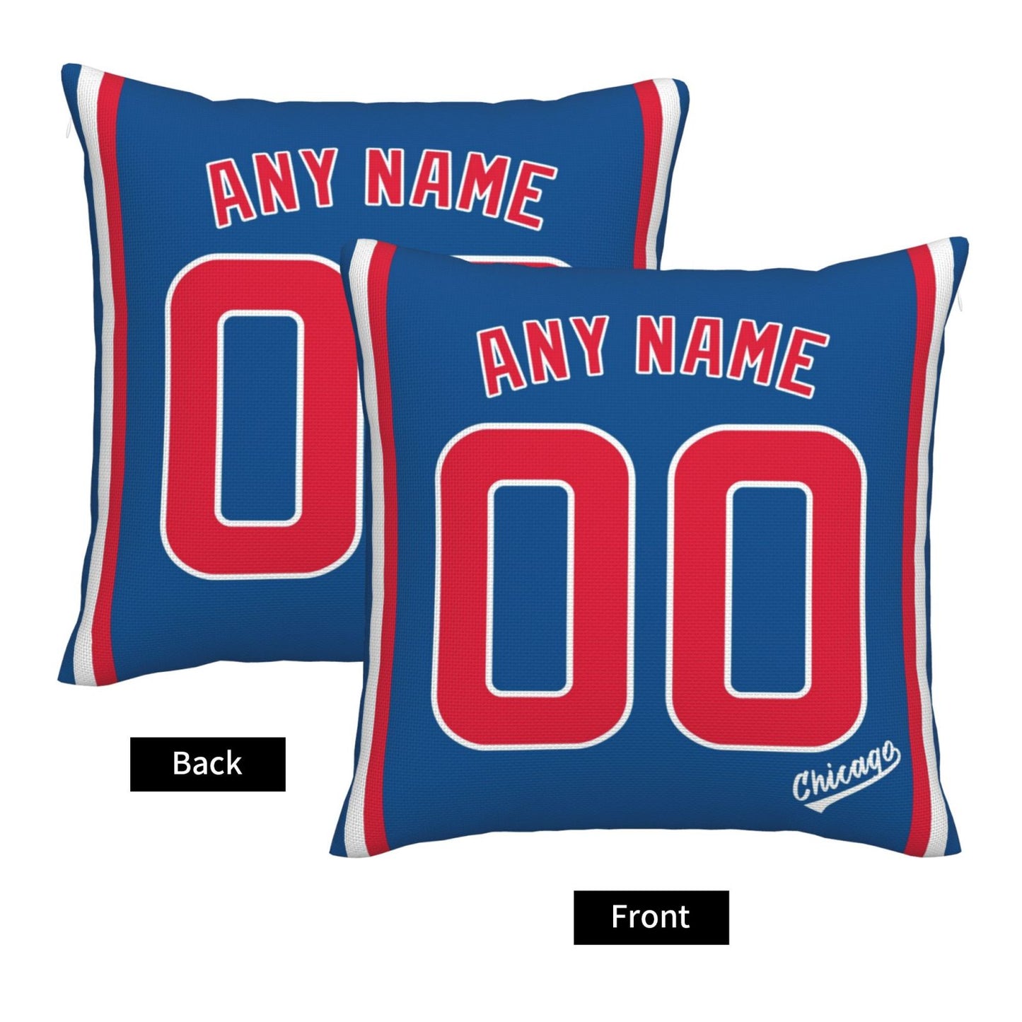 Custom Chicago Cubs Pillow Decorative Throw Pillow Case - Print Personalized Football Team Fans Name & Number Birthday Gift Football Pillows