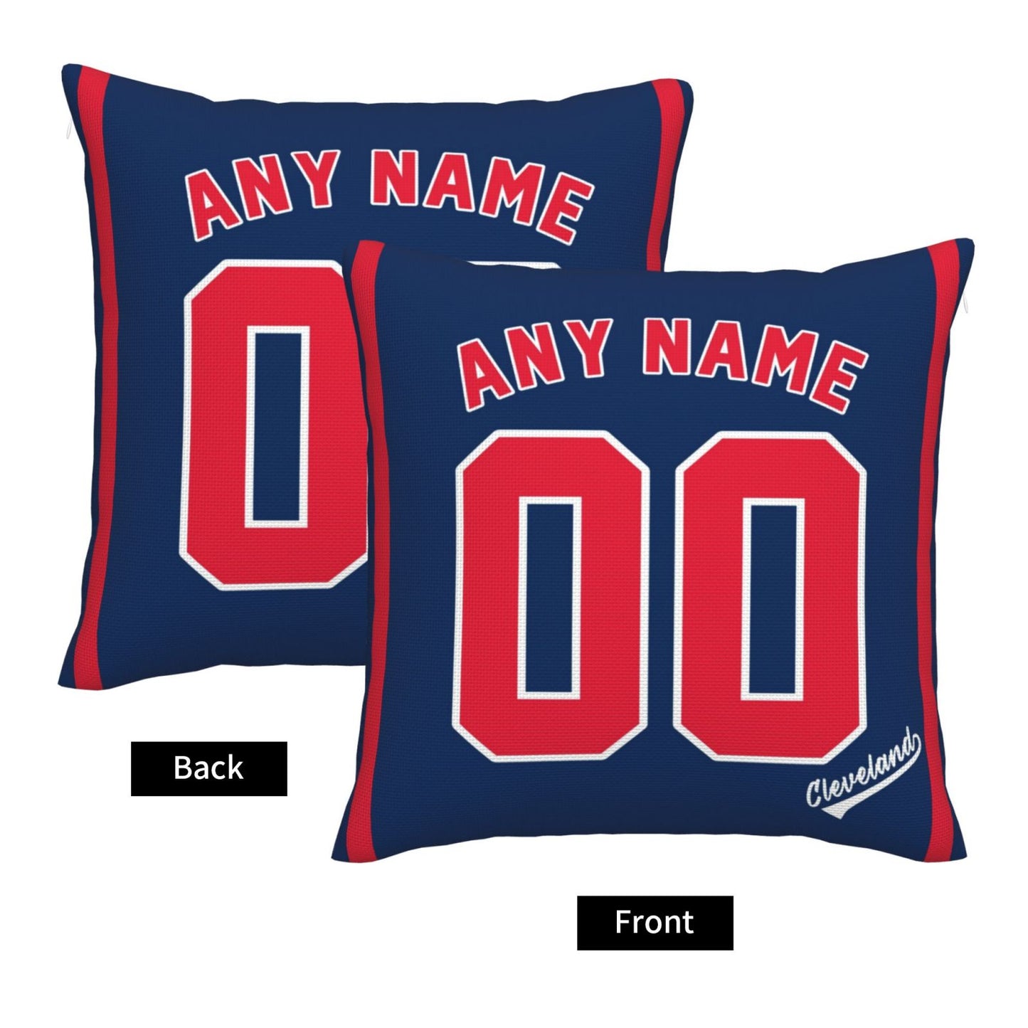 Custom Cleveland Guardians Pillow Decorative Throw Pillow Case - Print Personalized Football Team Fans Name & Number Birthday Gift Football Pillows