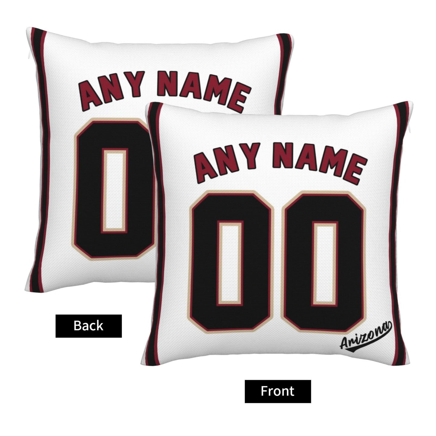 Custom A.Diamondbacks White Pillow Decorative Throw Pillow Case - Print Personalized Football Team Fans Name & Number Birthday Gift Football Pillows