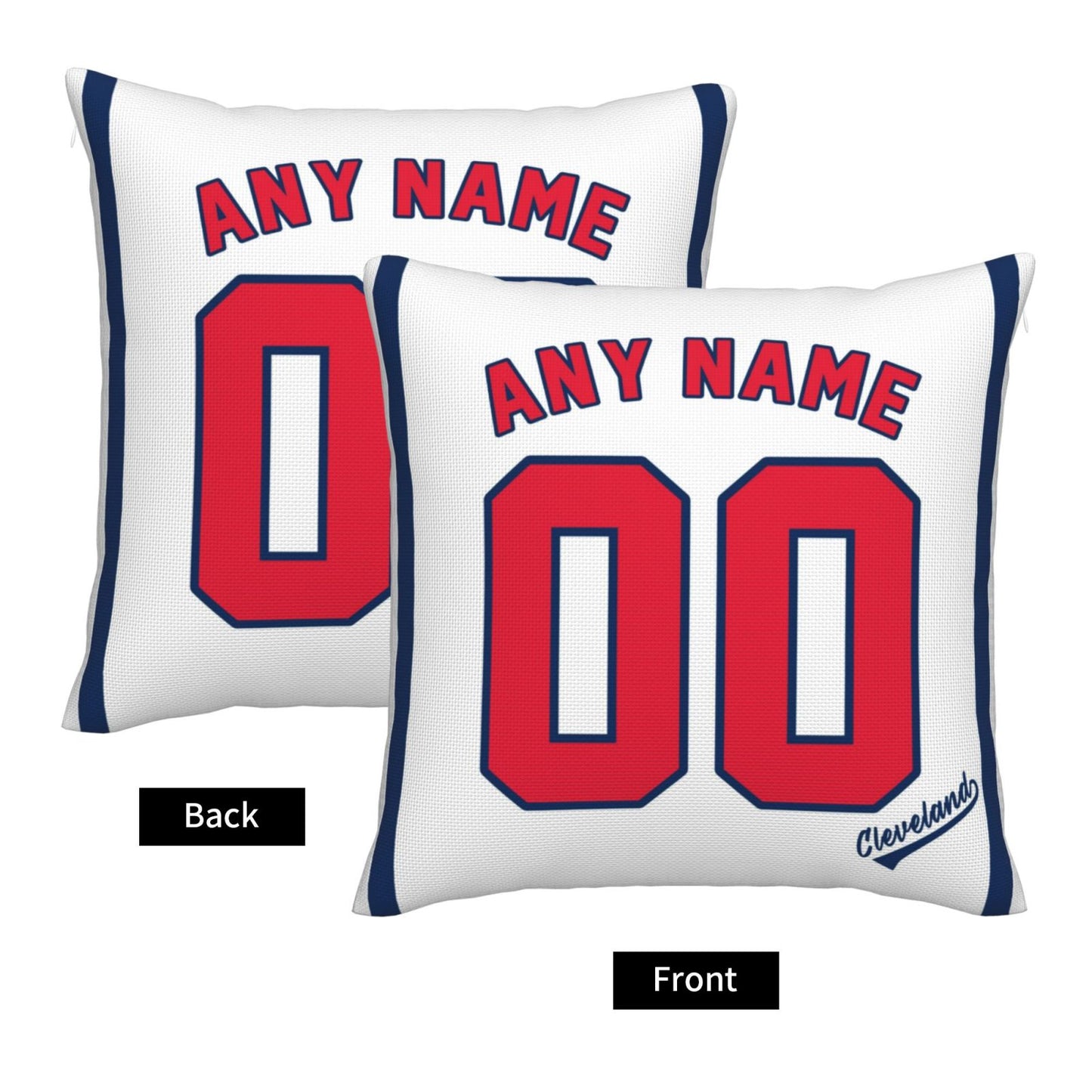 Custom Cleveland Guardians Pillow Decorative Throw Pillow Case - Print Personalized Football Team Fans Name & Number Birthday Gift Football Pillows