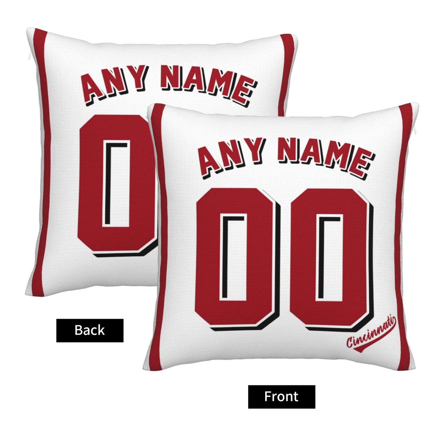 Custom Cincinnati Reds Pillow Decorative Throw Pillow Case - Print Personalized Football Team Fans Name & Number Birthday Gift Football Pillows