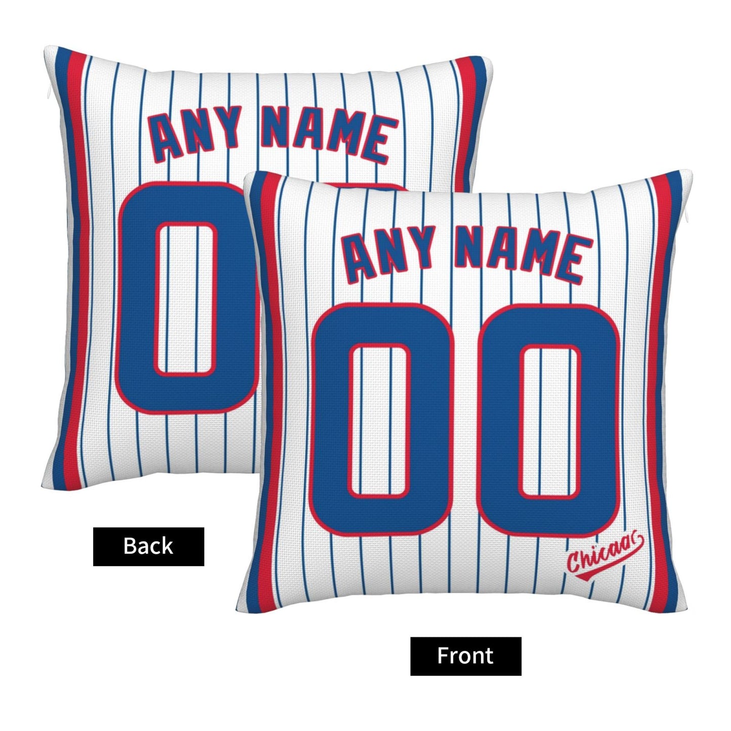 Custom Chicago Cubs Pillow Decorative Throw Pillow Case - Print Personalized Football Team Fans Name & Number Birthday Gift Football Pillows