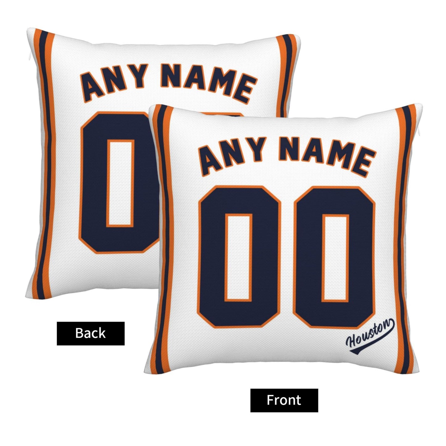 Custom Houston Astros Pillow Decorative Throw Pillow Case - Print Personalized Football Team Fans Name & Number Birthday Gift Football Pillows