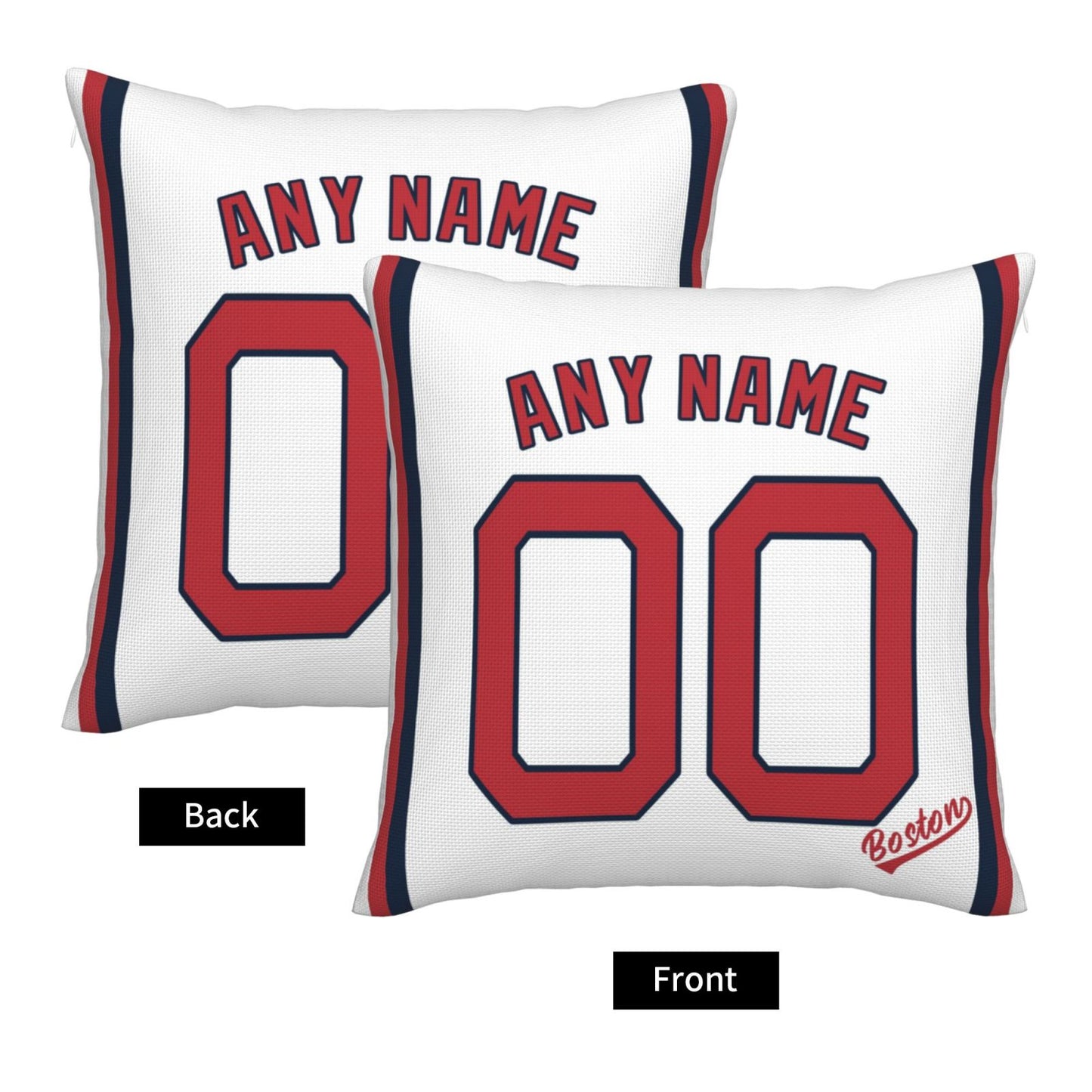 Custom Boston Red Sox Pillow Decorative Throw Pillow Case - Print Personalized Football Team Fans Name & Number Birthday Gift Football Pillows