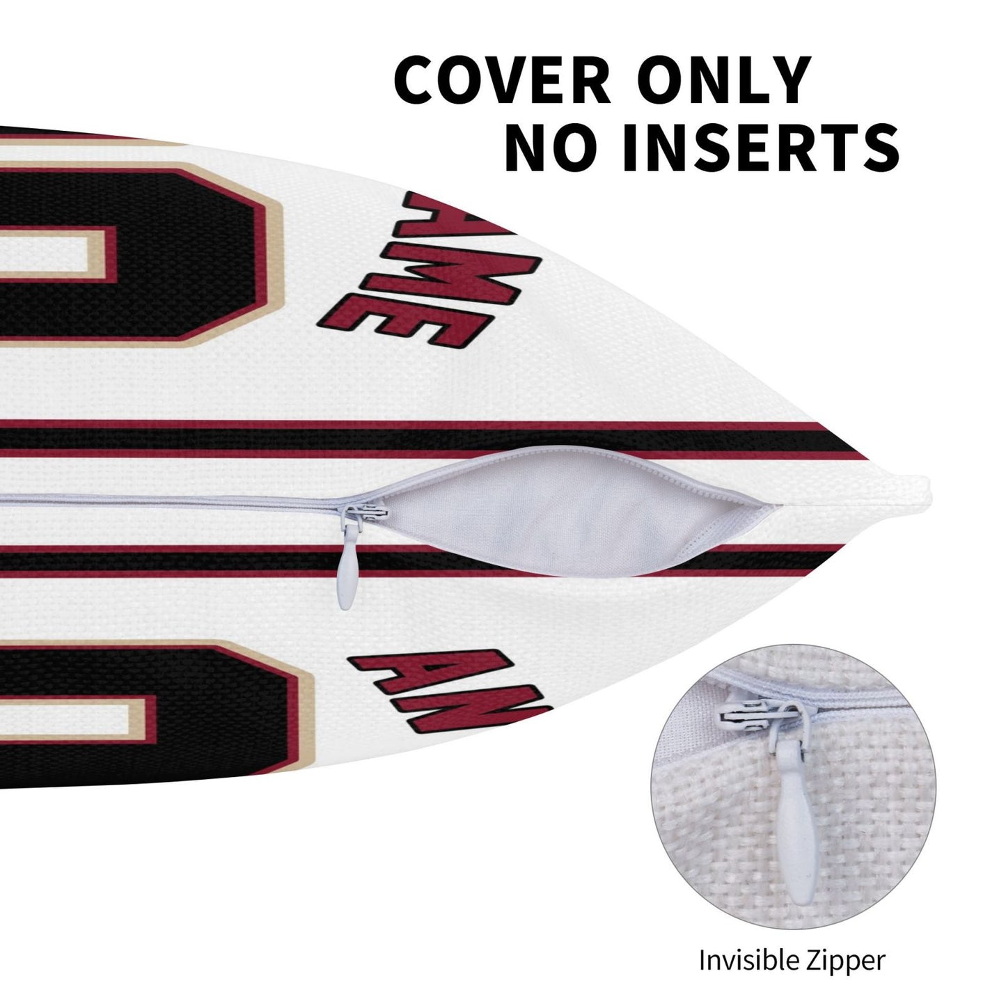 Custom A.Diamondbacks White Pillow Decorative Throw Pillow Case - Print Personalized Football Team Fans Name & Number Birthday Gift Football Pillows
