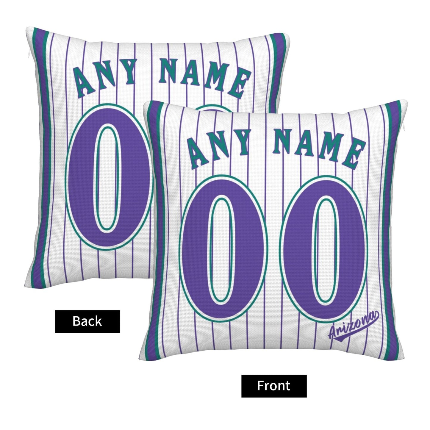 Custom A.Diamondbacks White-Stripe Pillow Decorative Throw Pillow Case - Print Personalized Football Team Fans Name & Number Birthday Gift Football Pillows