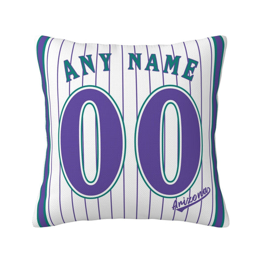 Custom A.Diamondbacks White-Stripe Pillow Decorative Throw Pillow Case - Print Personalized Football Team Fans Name & Number Birthday Gift Football Pillows