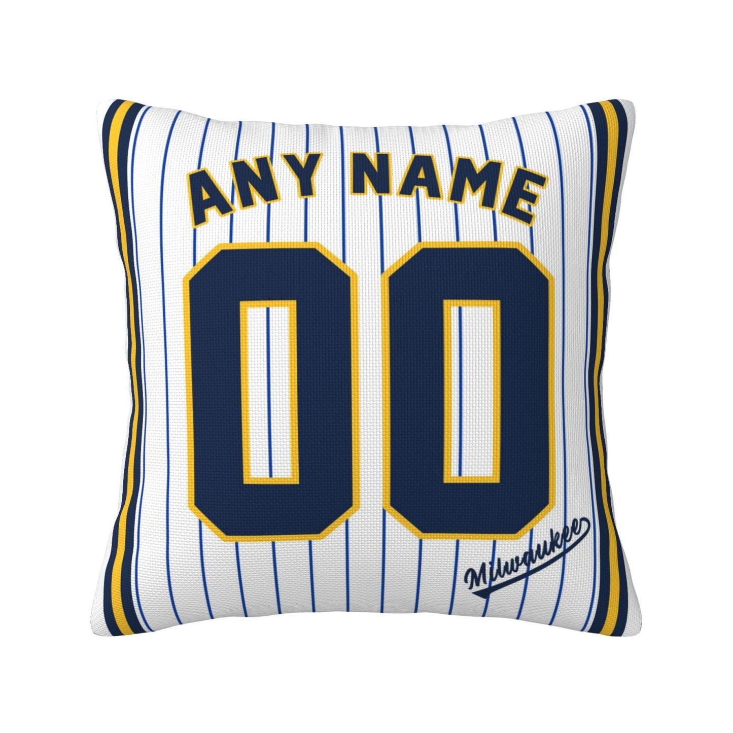 Custom Milwaukee Brewers Pillow Decorative Throw Pillow Case - Print Personalized Football Team Fans Name & Number Birthday Gift Football Pillows