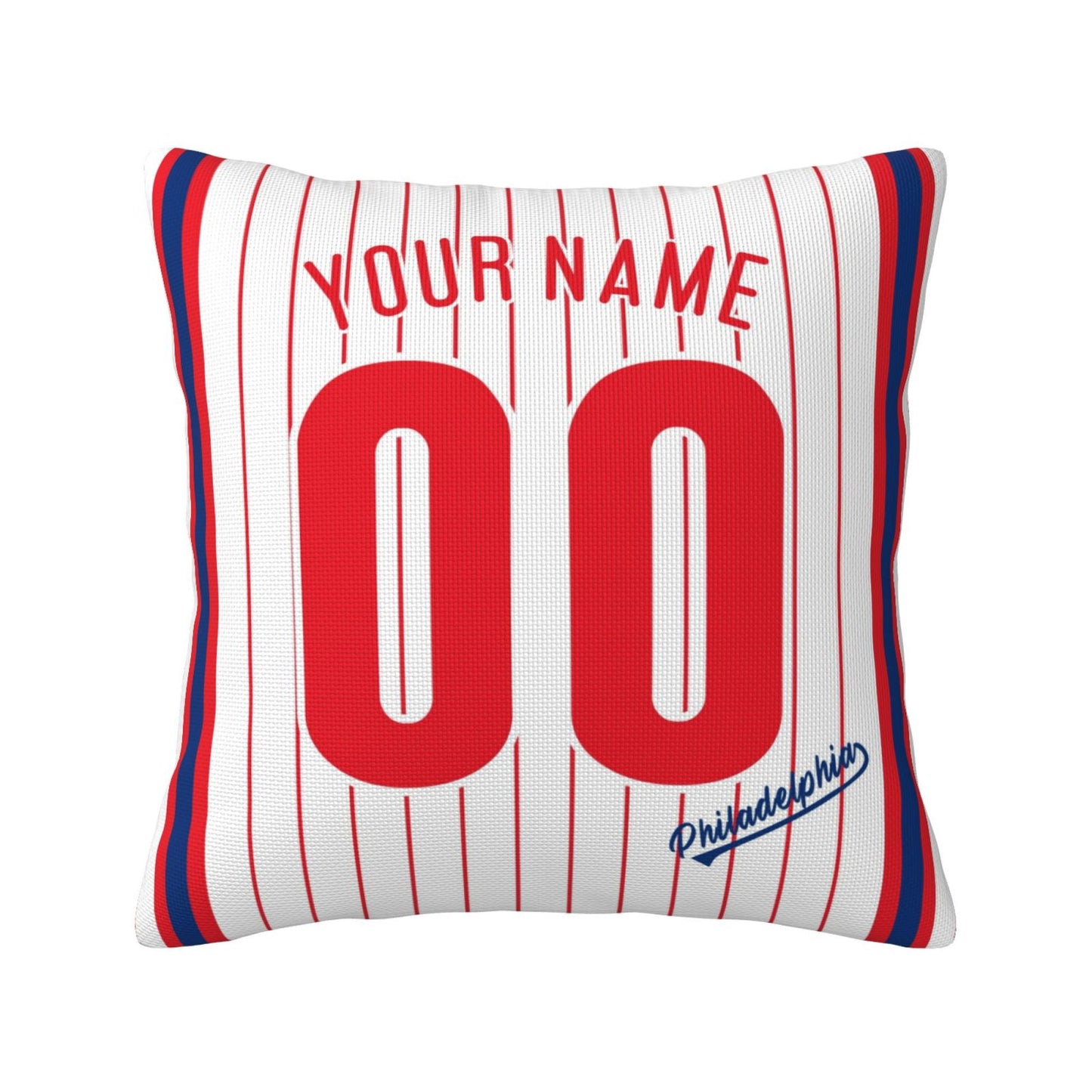 Custom Philadelphia Phillies Pillow Decorative Throw Pillow Case - Print Personalized Football Team Fans Name & Number Birthday Gift Football Pillows