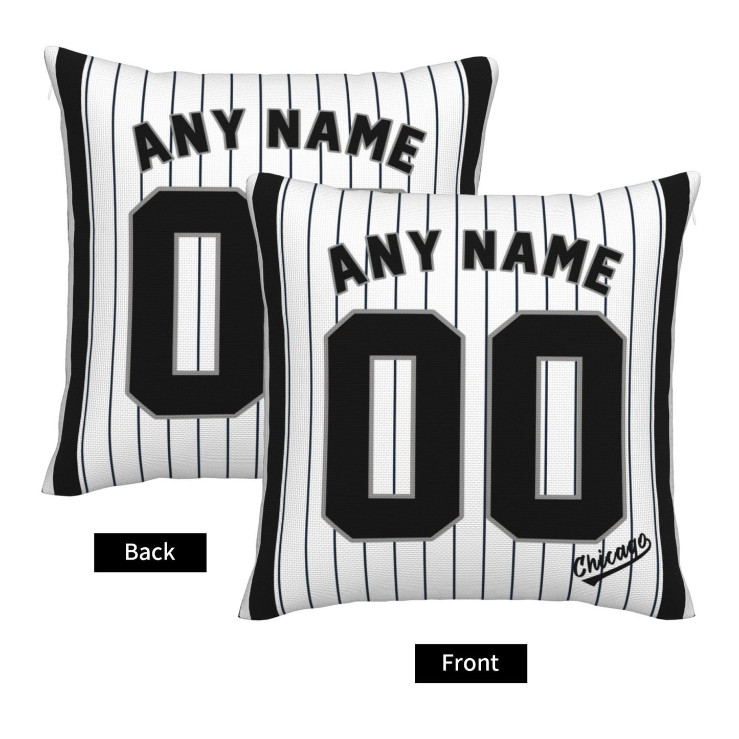 Custom Chicago White Sox Pillow Decorative Throw Pillow Case - Print Personalized Football Team Fans Name & Number Birthday Gift Football Pillows