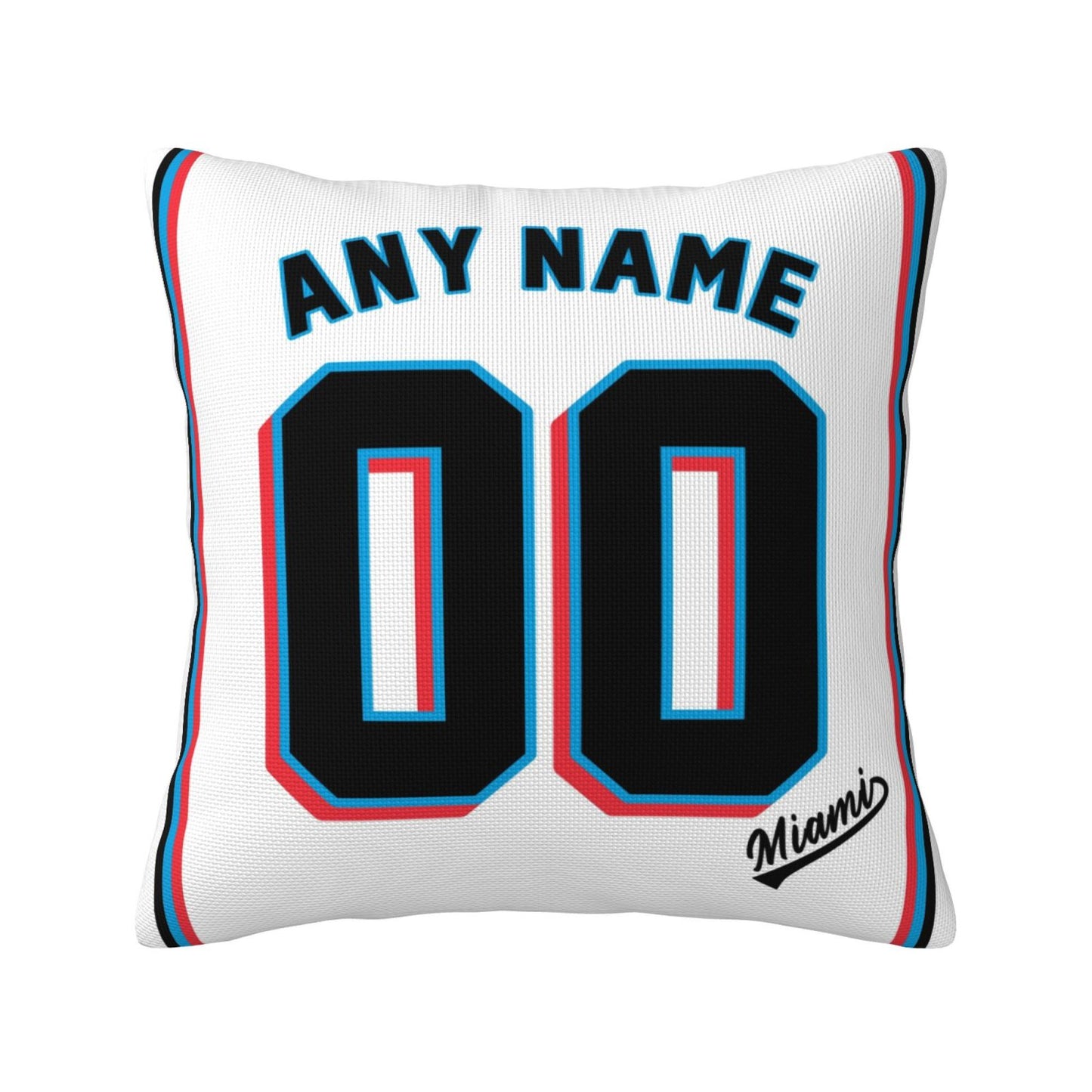 Custom Miami Marlins Pillow Decorative Throw Pillow Case - Print Personalized Football Team Fans Name & Number Birthday Gift Football Pillows