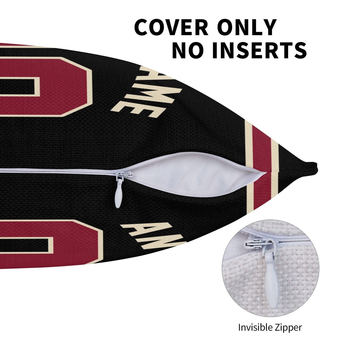 Custom A.Diamondbacks Black Pillow Decorative Throw Pillow Case - Print Personalized Football Team Fans Name & Number Birthday Gift Football Pillows