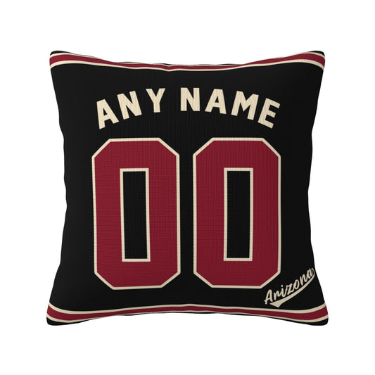 Custom A.Diamondbacks Black Pillow Decorative Throw Pillow Case - Print Personalized Football Team Fans Name & Number Birthday Gift Football Pillows