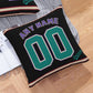 Custom A.Diamondbacks Black Green Pillow Decorative Throw Pillow Case - Print Personalized Football Team Fans Name & Number Birthday Gift Football Pillows