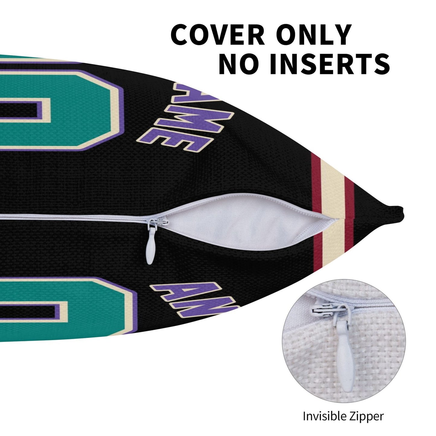 Custom A.Diamondbacks Black Green Pillow Decorative Throw Pillow Case - Print Personalized Football Team Fans Name & Number Birthday Gift Football Pillows