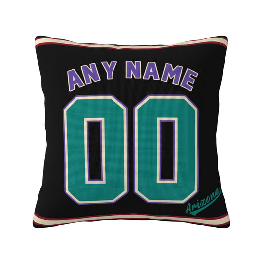 Custom A.Diamondbacks Black Green Pillow Decorative Throw Pillow Case - Print Personalized Football Team Fans Name & Number Birthday Gift Football Pillows