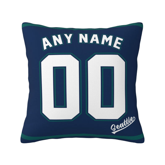 Custom Seattle Mariners Pillow Decorative Throw Pillow Case - Print Personalized Football Team Fans Name & Number Birthday Gift Football Pillows