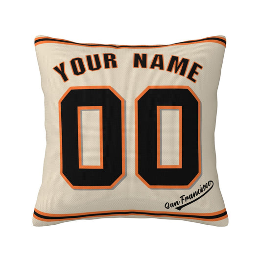 Custom San Francisco Giants Pillow Decorative Throw Pillow Case - Print Personalized Football Team Fans Name & Number Birthday Gift Football Pillows