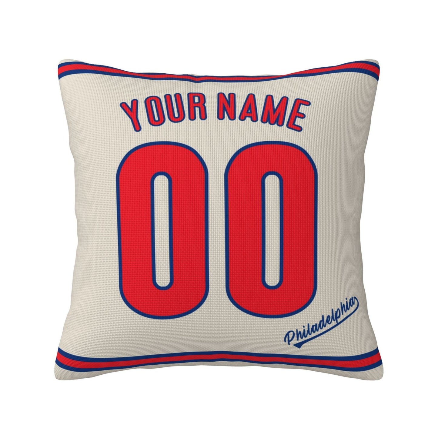 Custom Philadelphia Phillies Pillow Decorative Throw Pillow Case - Print Personalized Football Team Fans Name & Number Birthday Gift Football Pillows