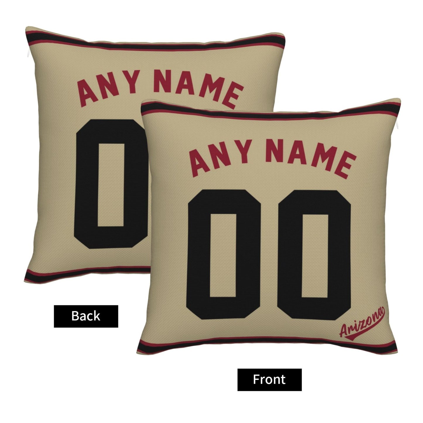 Custom A.Diamondbacks Gold Pillow Decorative Throw Pillow Case - Print Personalized Football Team Fans Name & Number Birthday Gift Football Pillows