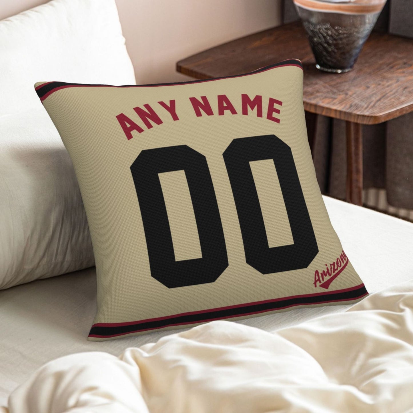 Custom A.Diamondbacks Gold Pillow Decorative Throw Pillow Case - Print Personalized Football Team Fans Name & Number Birthday Gift Football Pillows
