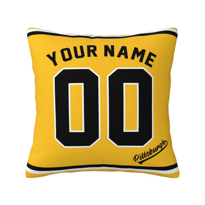 Custom Pittsburgh Pirates Pillow Decorative Throw Pillow Case - Print Personalized Football Team Fans Name & Number Birthday Gift Football Pillows
