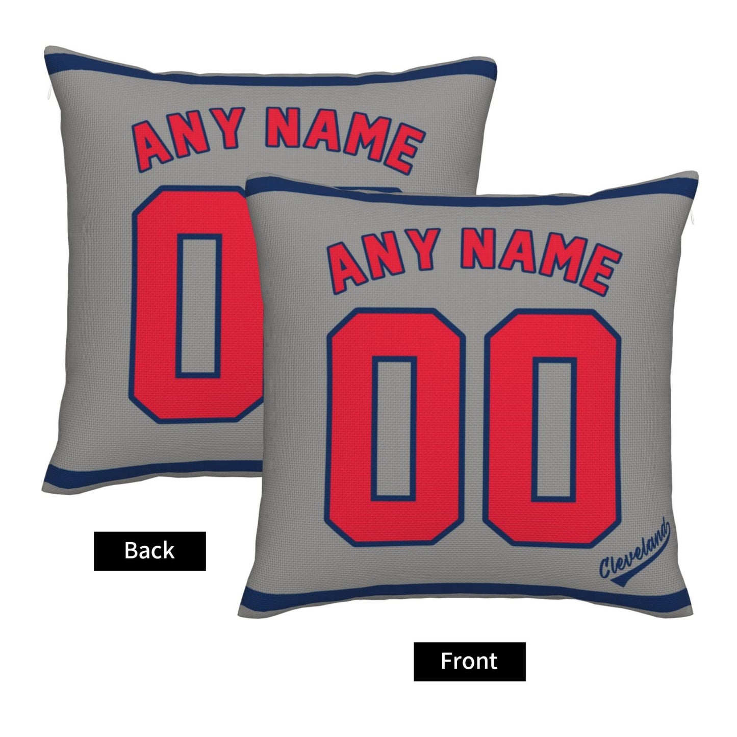 Custom Cleveland Guardians Pillow Decorative Throw Pillow Case - Print Personalized Football Team Fans Name & Number Birthday Gift Football Pillows