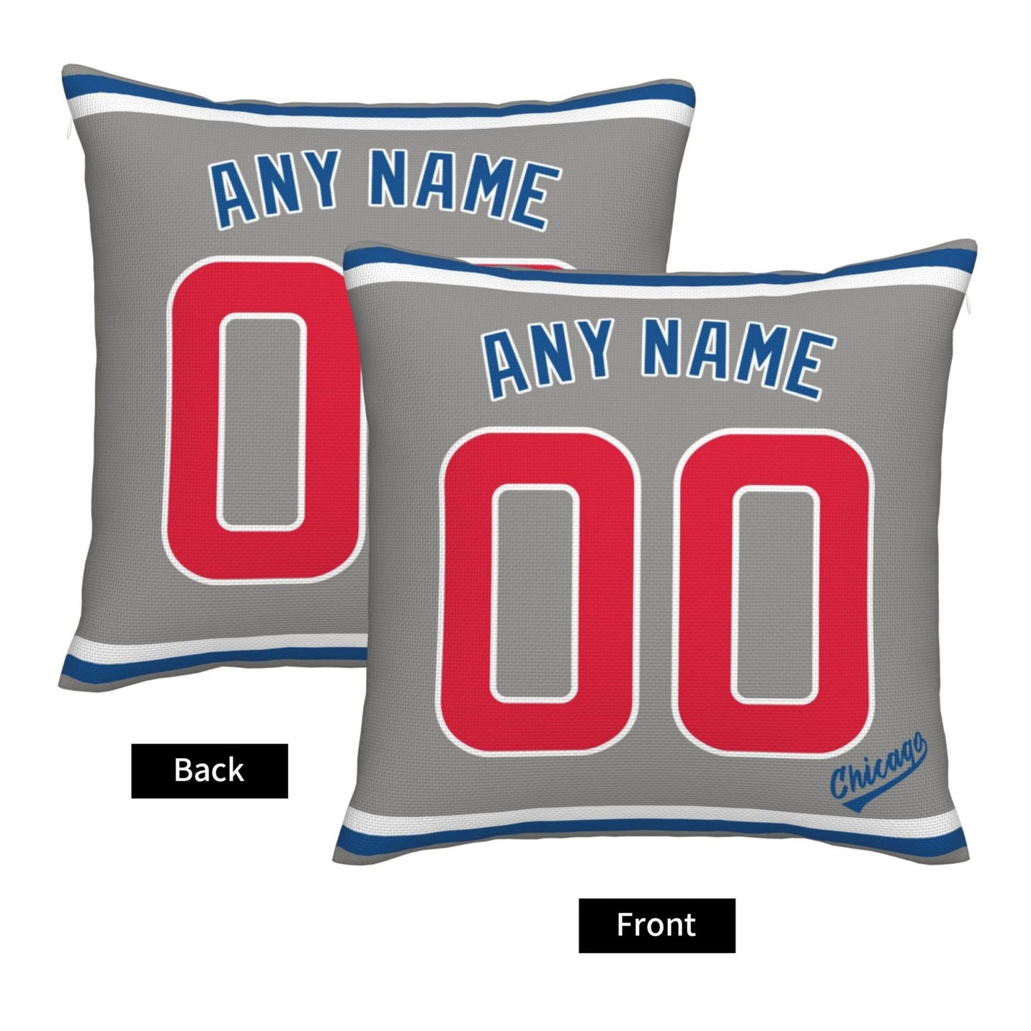 Custom Chicago Cubs Pillow Decorative Throw Pillow Case - Print Personalized Football Team Fans Name & Number Birthday Gift Football Pillows