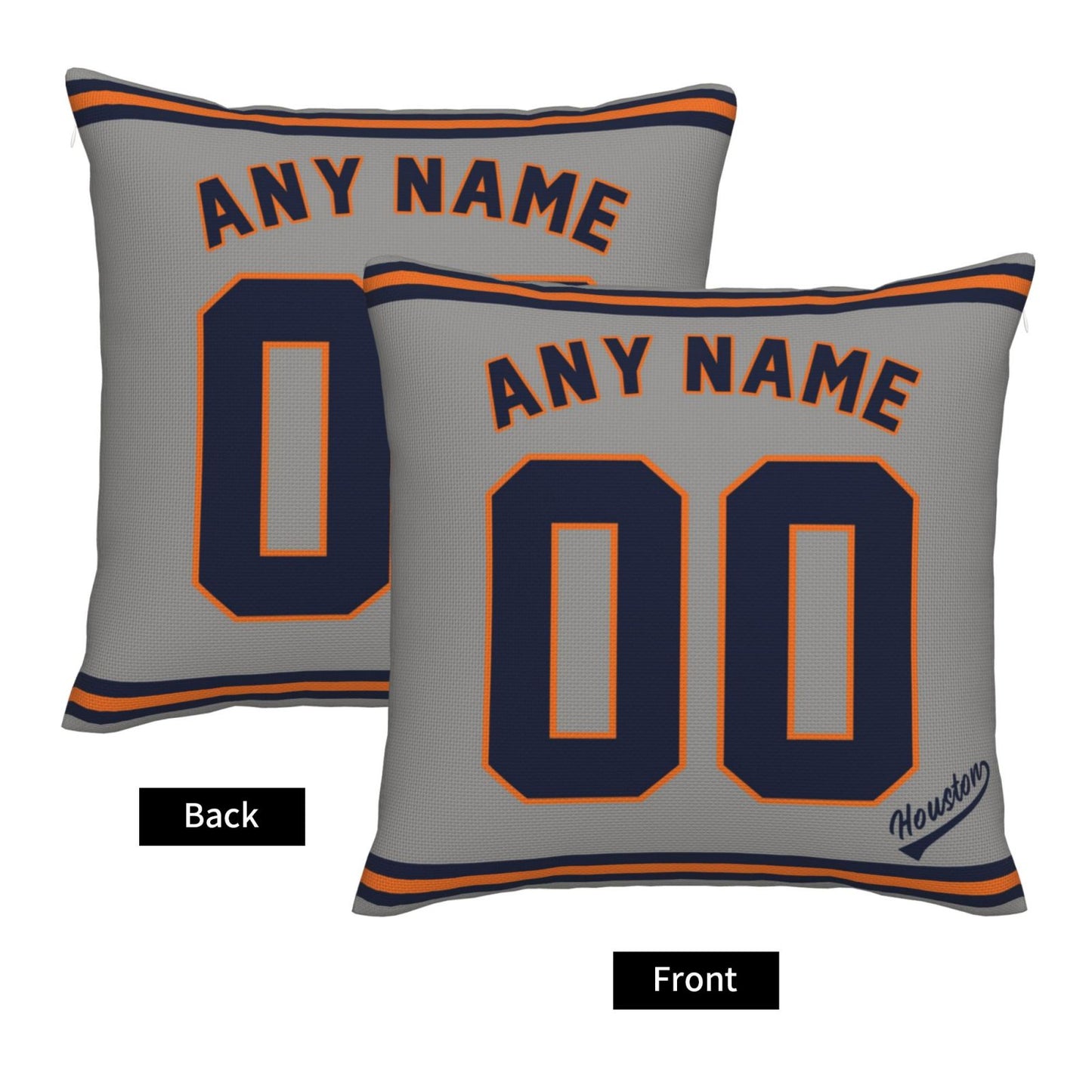 Custom Houston Astros Pillow Decorative Throw Pillow Case - Print Personalized Football Team Fans Name & Number Birthday Gift Football Pillows